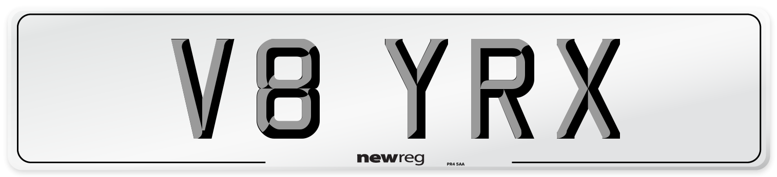 V8 YRX Number Plate from New Reg